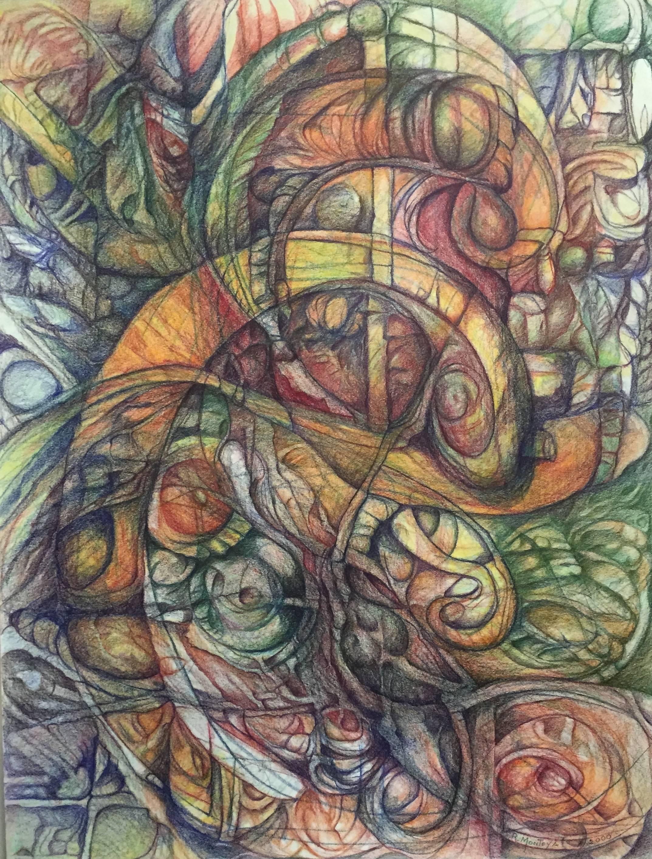 Roberto Montoya-Mejia Abstract Drawing - "Baroque Parade"