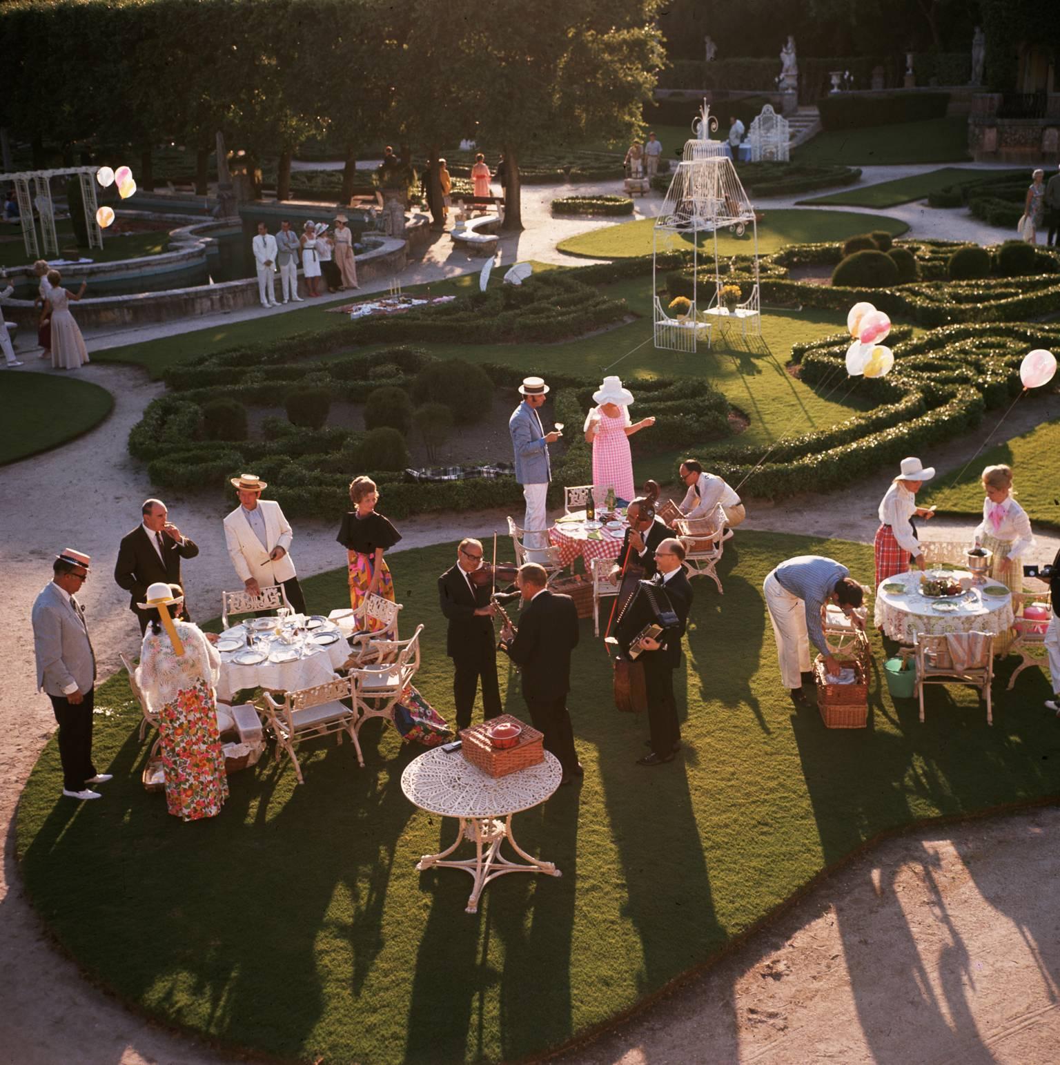 Slim Aarons Color Photograph - 'Garden Party' Miami 1970 (Estate Stamped Edition)