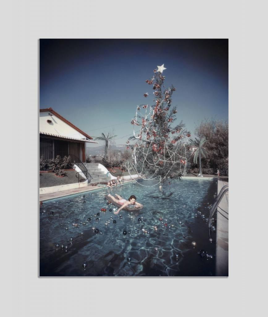 Slim Aarons Color Photograph - 
Christmas Swim
 Hollywood 1954 (Perspex face mounted Aluminium Dibond)