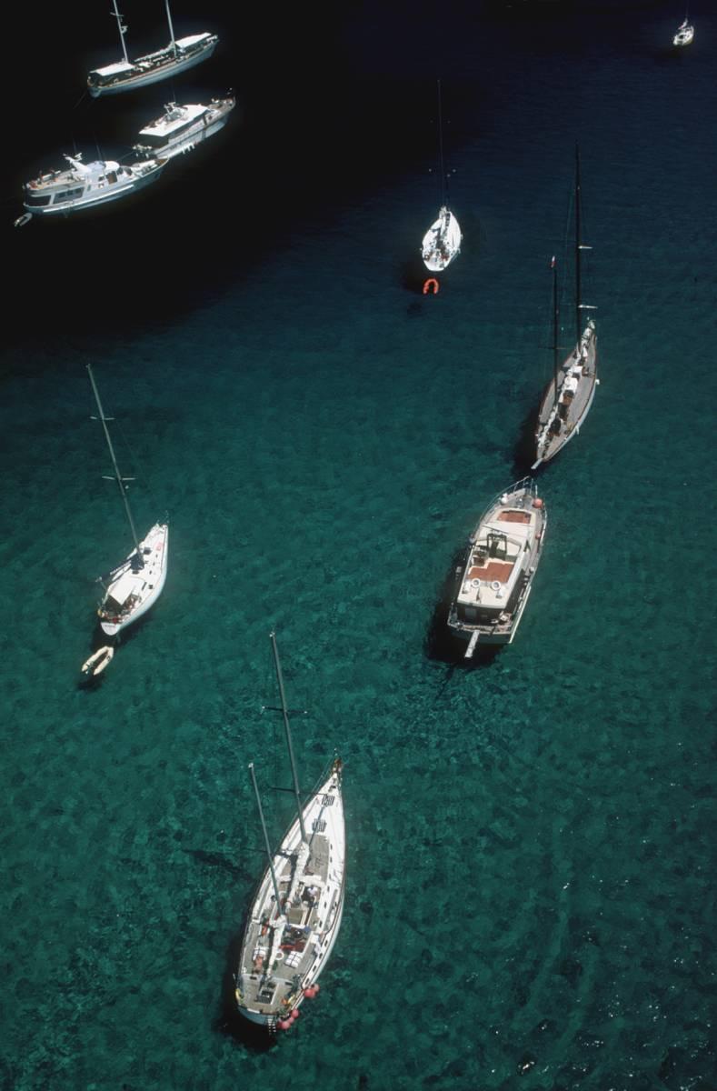 Slim Aarons Color Photograph - 'Blue Seas' Corsica (Estate Stamped Edition)
