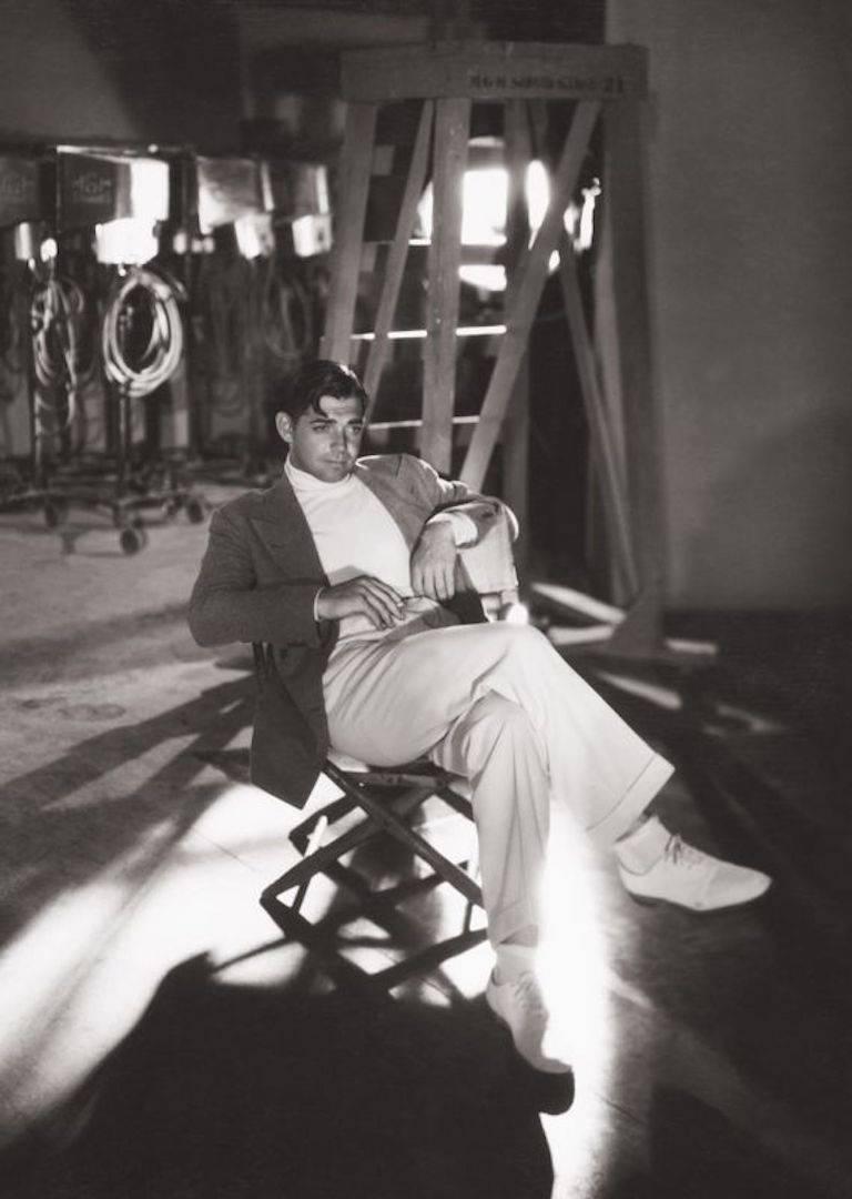 George Hurrell Black and White Photograph - 'Gable Relaxes On Set' (Galerie Prints Limited Edition)