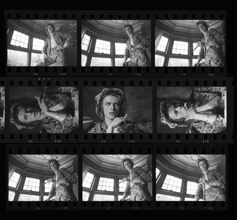 Michael Putland Black and White Photograph - 'David Bowie - Contact Sheet' 1972 (Signed Limited Edition)
