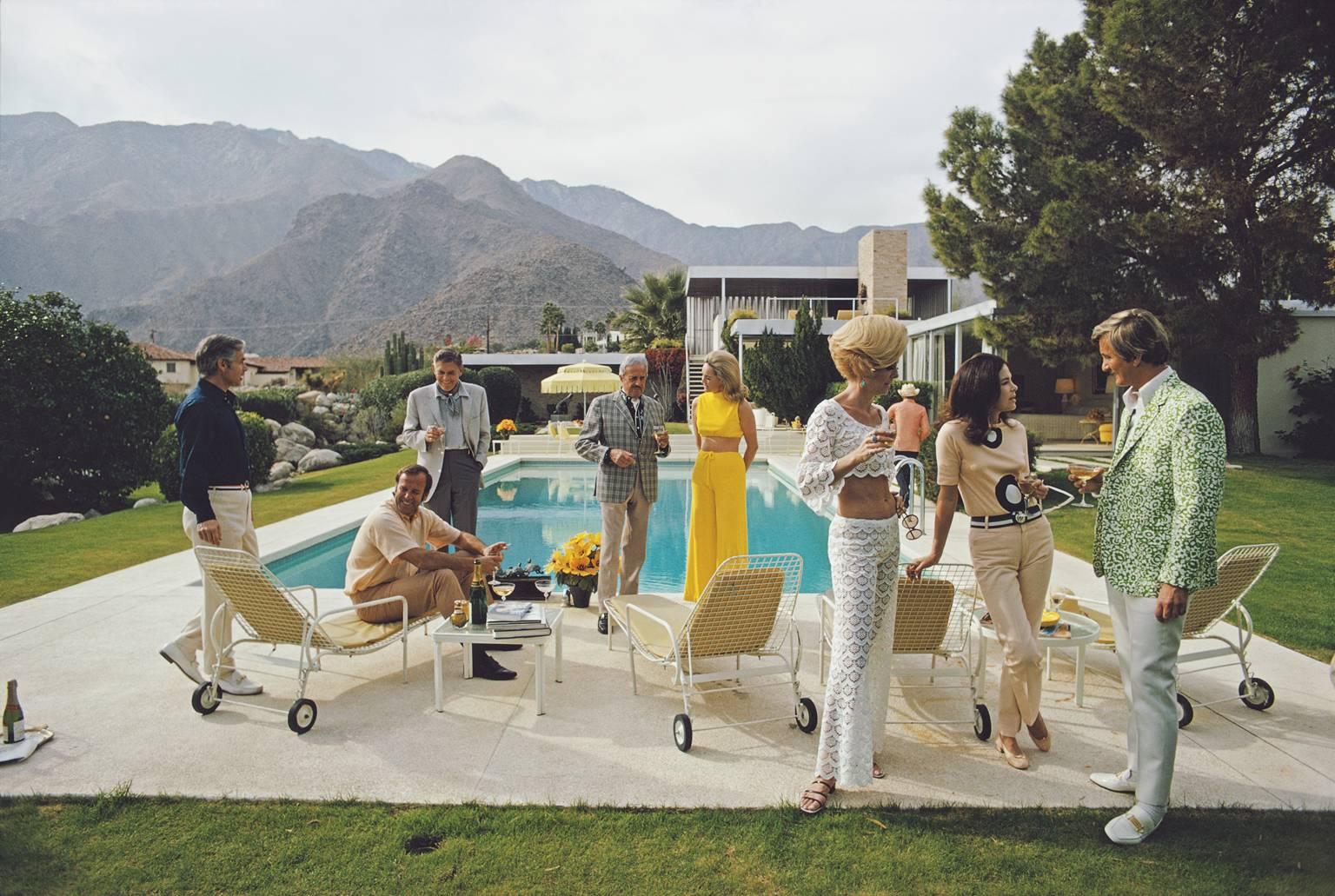 Slim Aarons Figurative Photograph - 'Desert House Party' (Estate Stamped Edition)