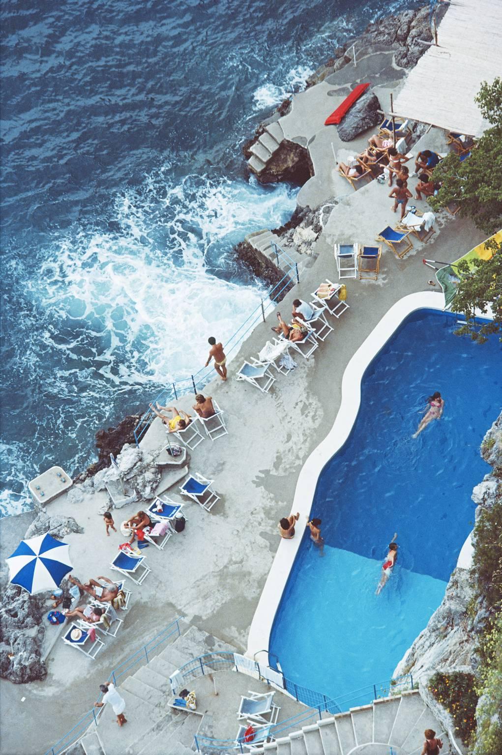 Slim Aarons Landscape Photograph - 'Pool On Amalfi Coast' Italy (Estate Stamped Edition)