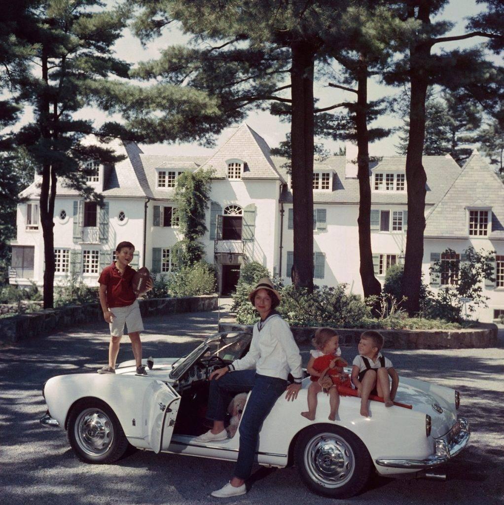 Slim Aarons Color Photograph - 'Cabot Family' New Hampshire (Estate Stamped Edition)