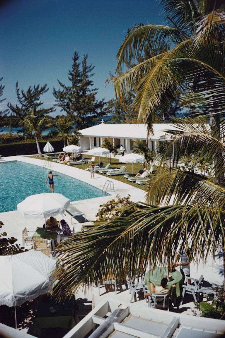 Slim Aarons Color Photograph - 'Lyford Cay Club' Bahamas (Estate Stamped Edition)