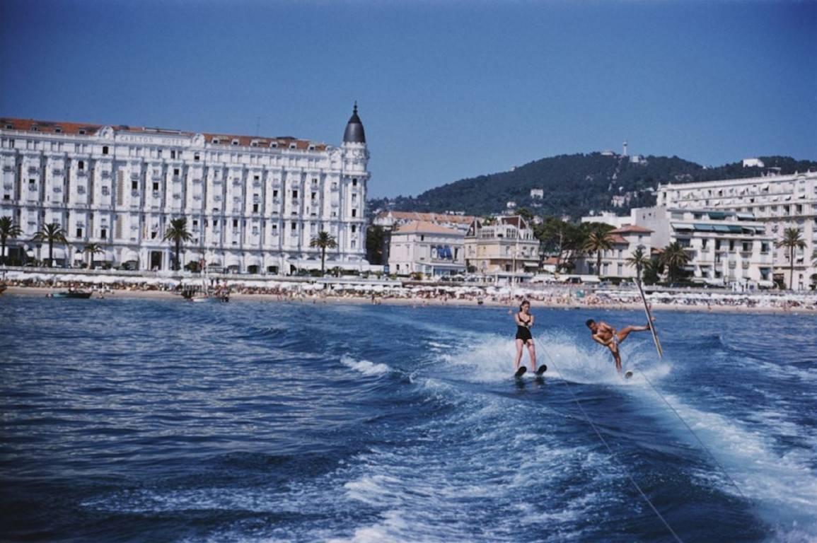 Slim Aarons Color Photograph - 'Cannes Watersports' 1958 (Estate Stamped Edition) 