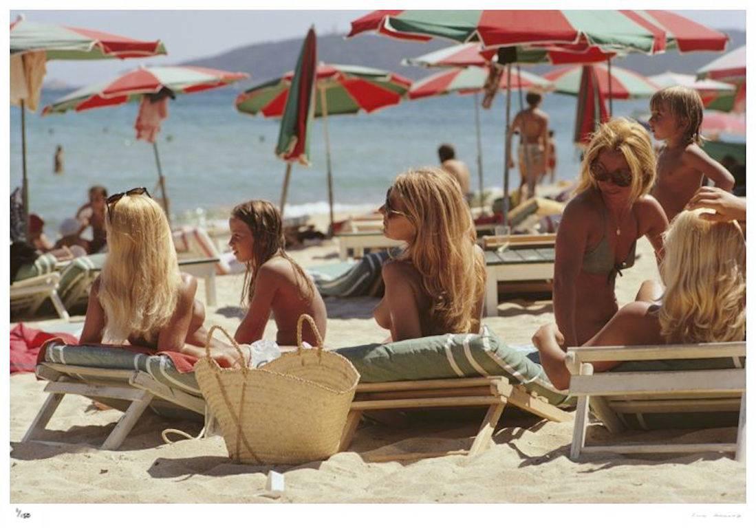 'Saint-Tropez Beach' 1971  (Slim Aarons Estate Stamped Edition) 1