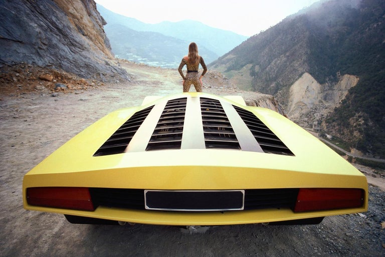 Rainer Schlegelmilch Landscape Photograph - 'Yellow 1970s Concept Car' Rainer W. Schlegelmilch Archive Limited Edition
