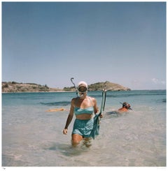 Slim Aarons 'Snorkelling In Antigua' Unframed Limited Estate Stamped Print