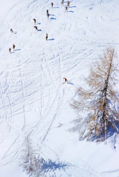 'A Group Of Skiers On The Piste' 1955 Limited Signature Stamped Edition