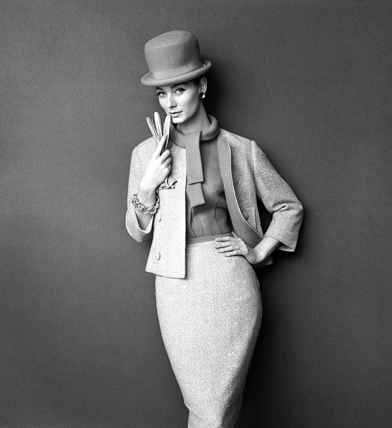 John French Black and White Photograph - 'Tania Mallet In Jaeger'  V&A Portfolio Fashion Photography Limited Edition