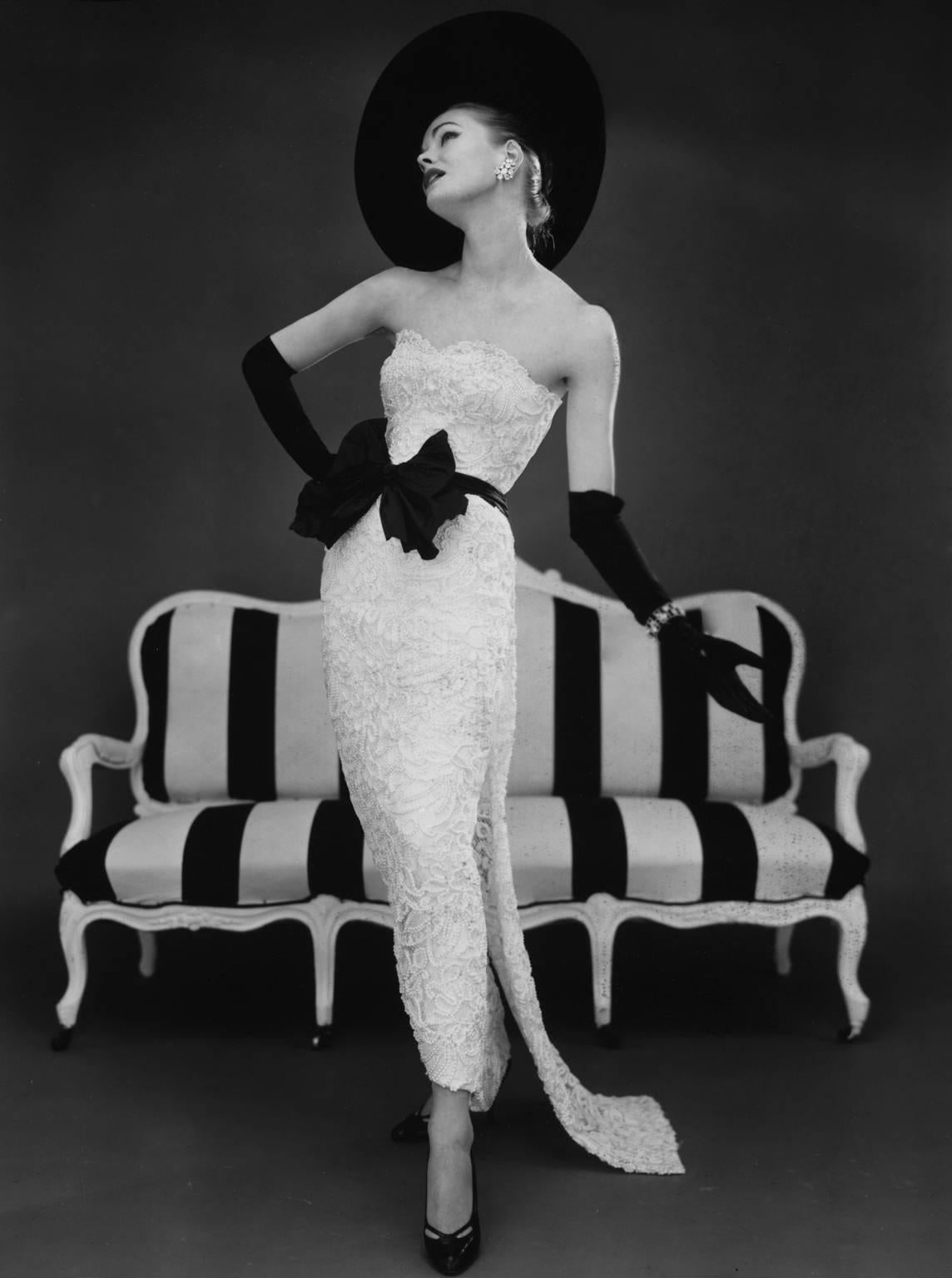 John French Black and White Photograph - 'Cavanagh Evening Dress'  V&A Portfolio Fashion Photography Limited Edition