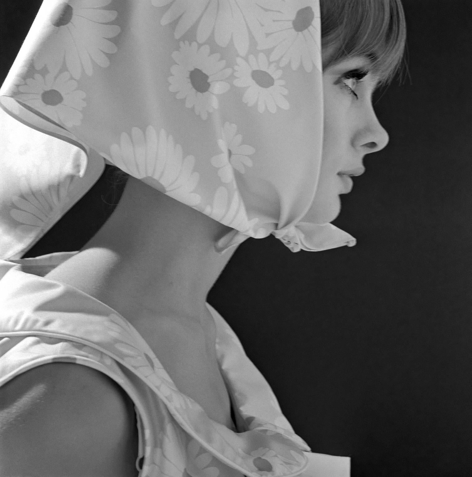 John French Figurative Photograph - 'Shrimpton Kerchief'  V&A Portfolio Fashion Photography Limited Edition