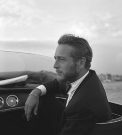 Vintage Portrait On A Water Taxi II -  Paul Newman - Venice - 20th century photography