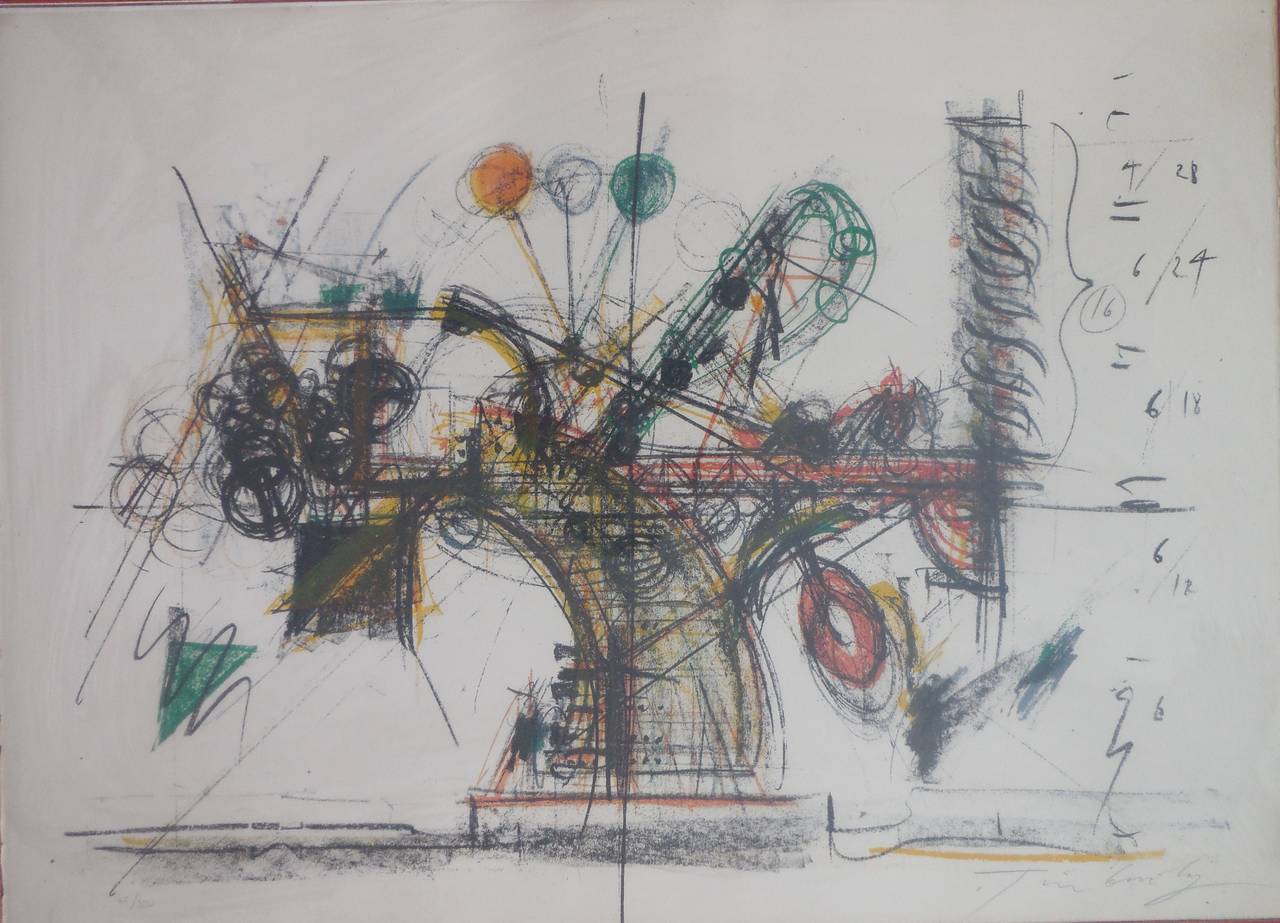 Chaos, Machine Sculpture Lithograph - Print by Jean Tinguely