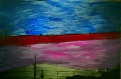 Untitled, Painted Photograph, Landscape by Nobuyoshi Araki