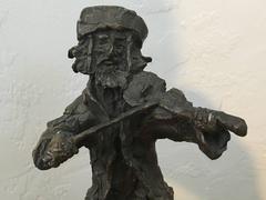 Prince Monyo Fiddler on the Roof Bronze Shtetl  Sculpture Rare Judaica 