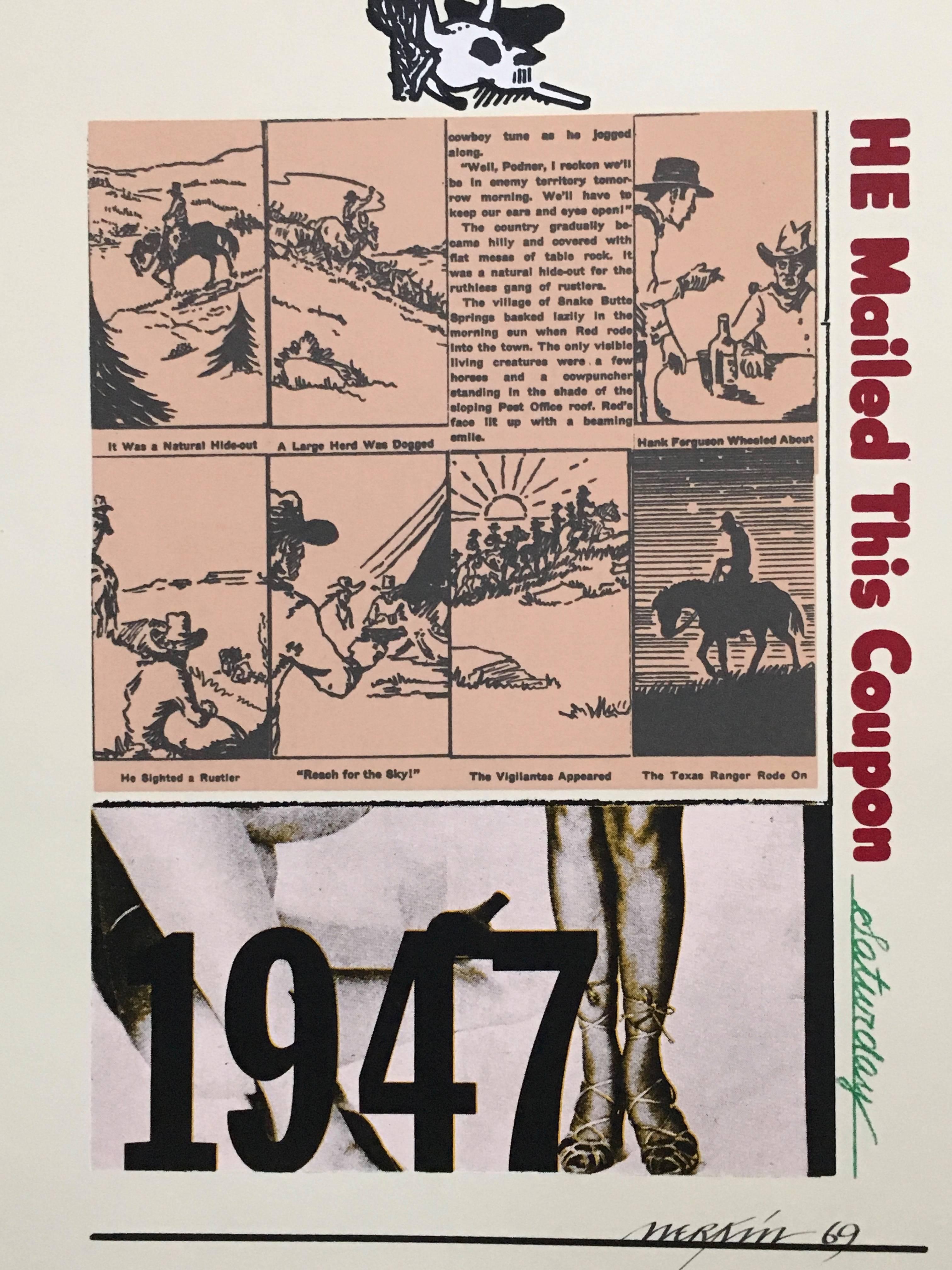 Lash LaRue Pop Art 1969 Color Screenprint Richard Merkin 2