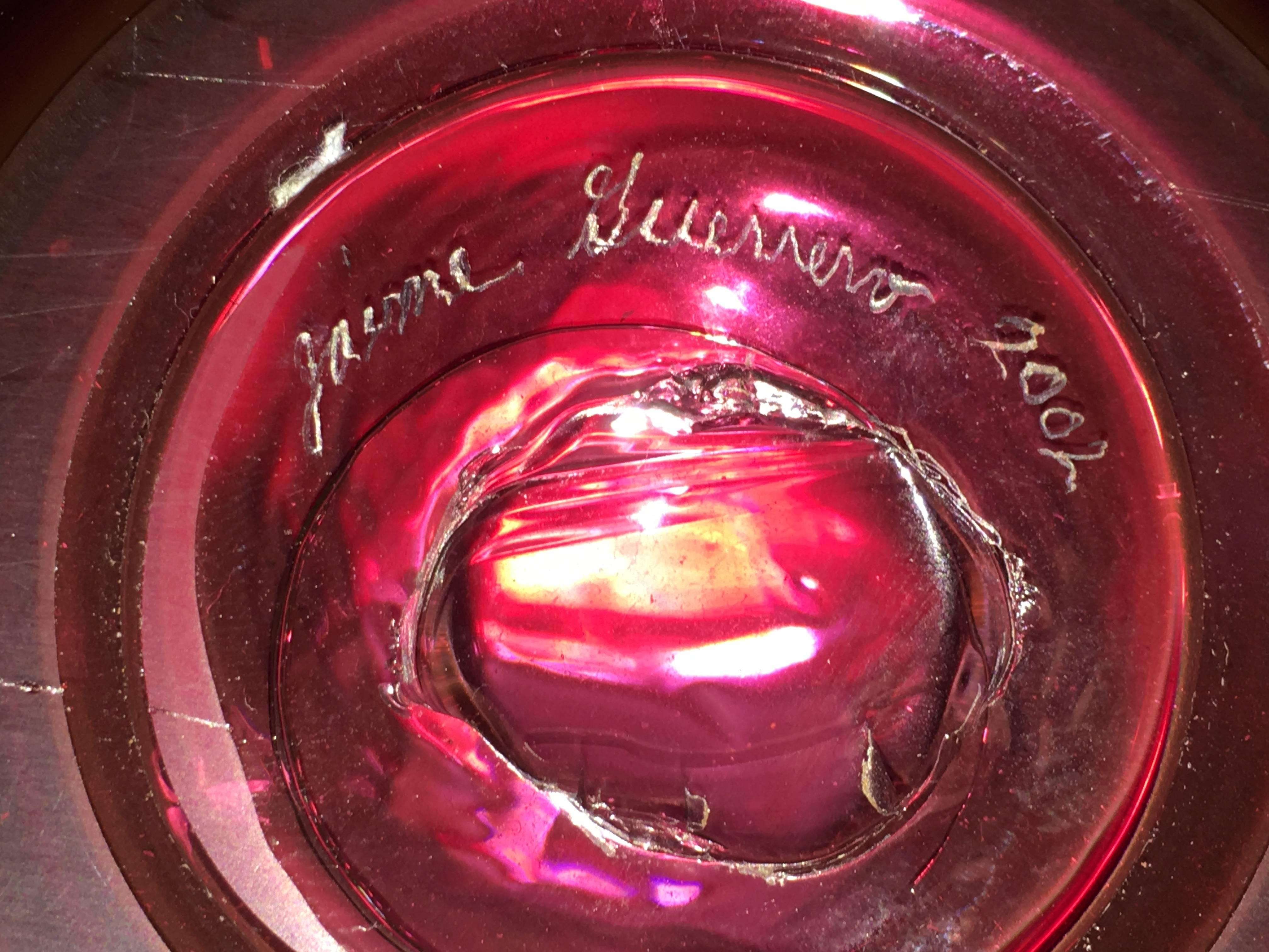 vase en verre du studio Jaime Guerrero à grande ampoule rouge #9 6