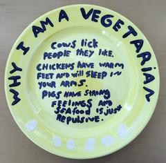 Rare "Why I am a Vegetarian" Kim Dingle Art Plate