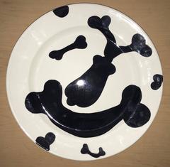 Gronk Rare Art Plate Pottery, Black and White 1994
