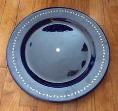 Used Rare Eric Orr Art Plate Pottery, Blue and Gold 1994