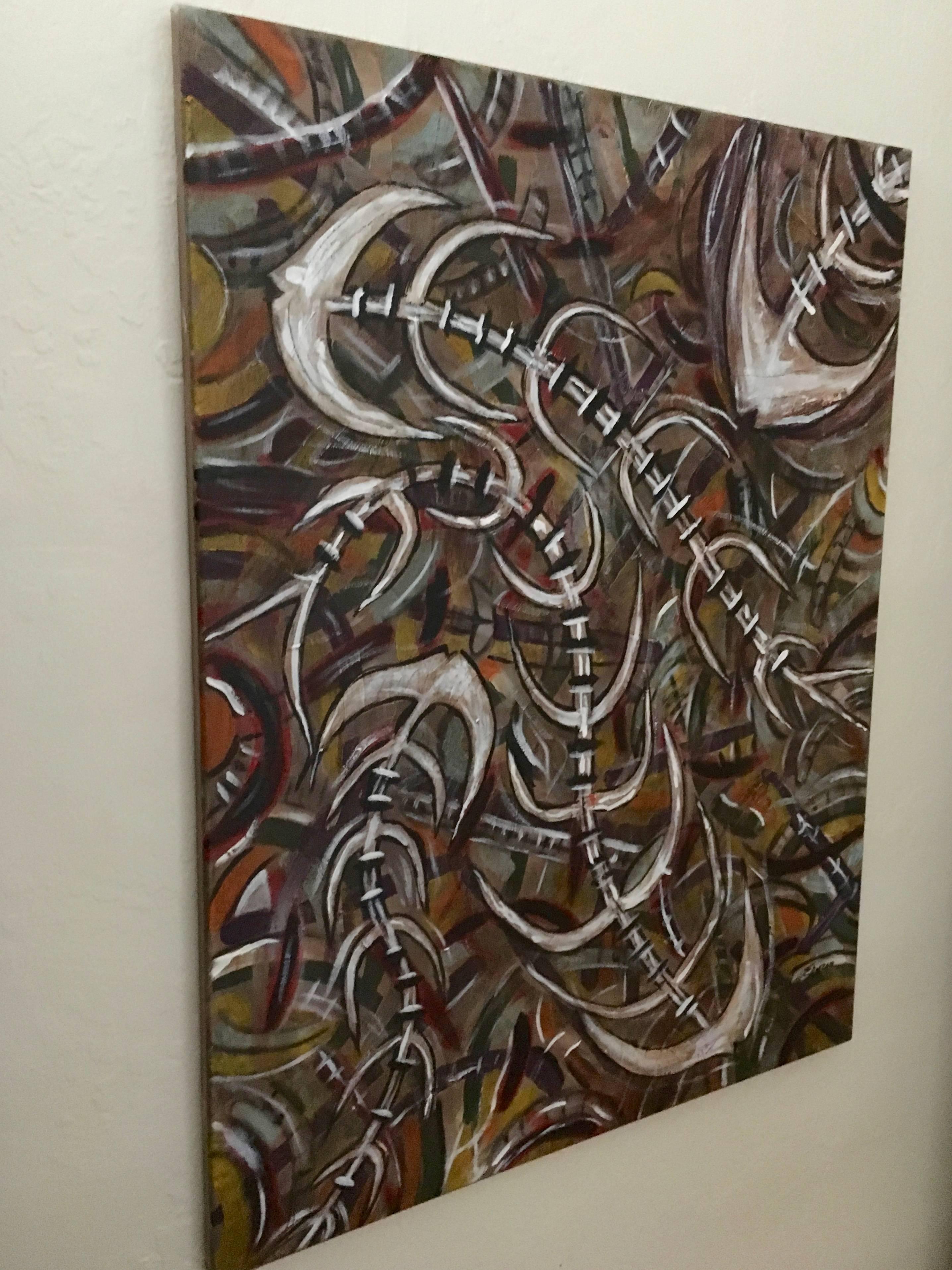 Cuban Artist Emilio Martinez Untitled - Painting by Emilio Adan Martinez