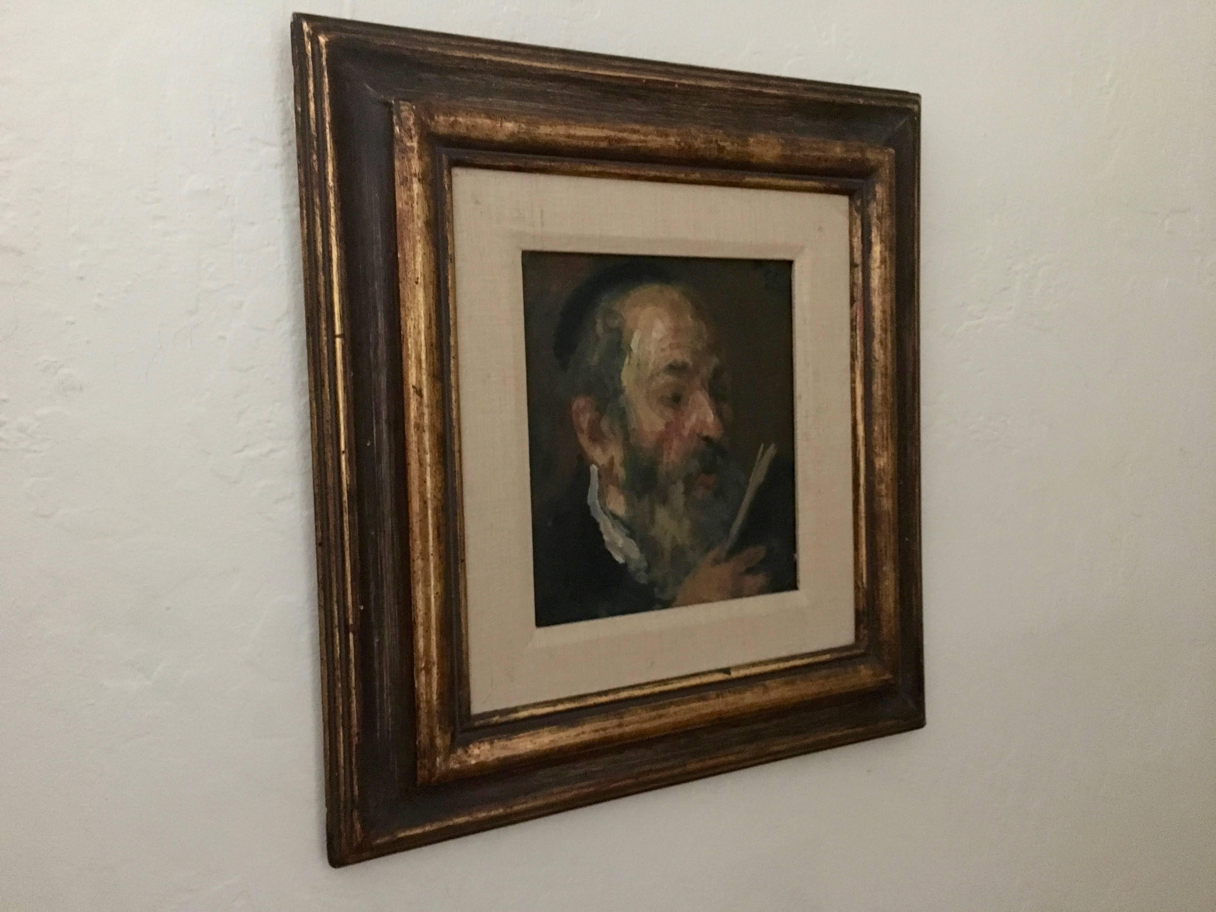 Rabbi, Judaica Portrait - Painting by Robert Philipp