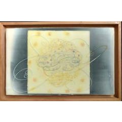 Cloud Chamber, Encaustic and Digital Print on Plywood 12