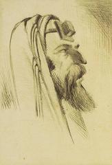 Untitled, Rabbi with Tefillin, Judaica