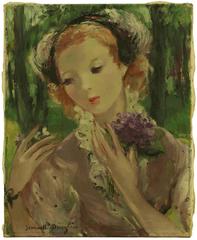 Young Lady with Purple Flower