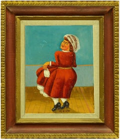 Vintage The Happy Inlaw, Oil Painting