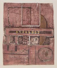 Untitled Israeli Abstract  Collagraph AP Print