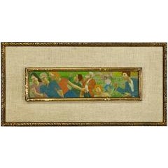 Surrealist Pastoral Landscape With Figures Running 5