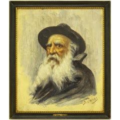 Portrait of a Rabbi, Belgian Impressionist Painting 6