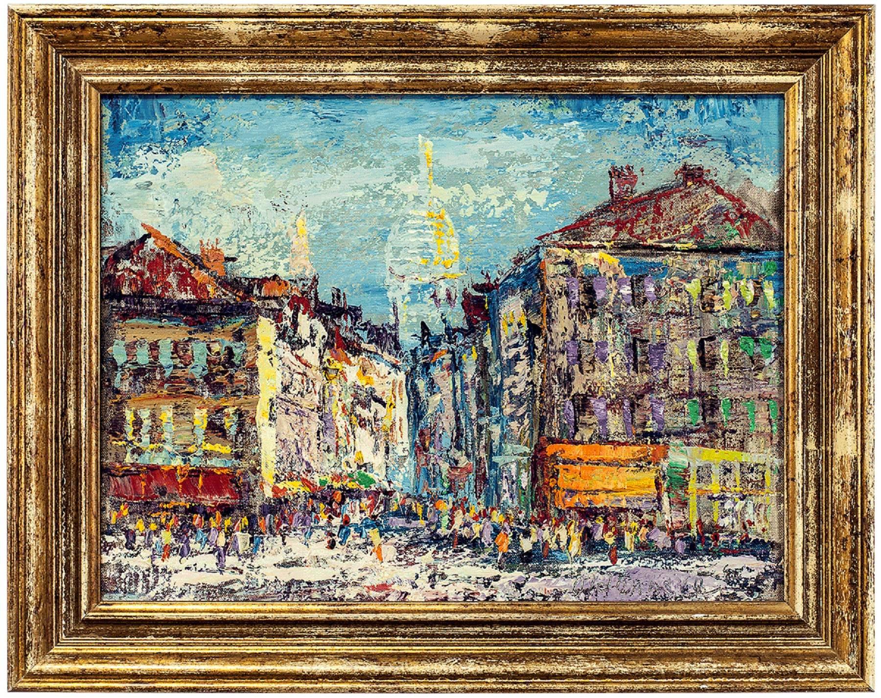 Arnoldus Oldenhave Landscape Painting - Cityscape, Impressionist Oil Painting