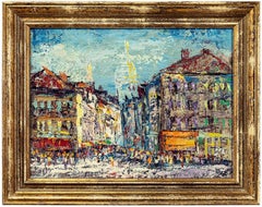 Stadtlandschaft, impressionistisches Ölgemälde