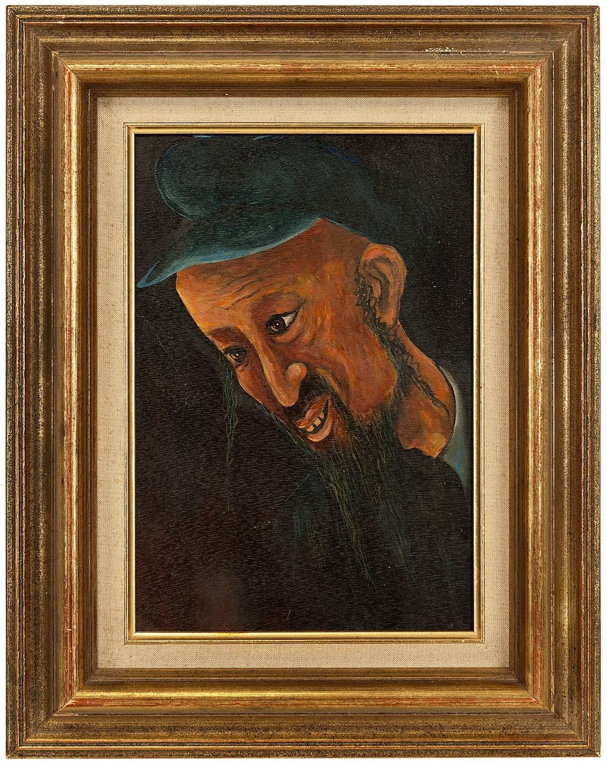 Unknown Portrait Painting - Belgian Modernist Judaica Portrait 
