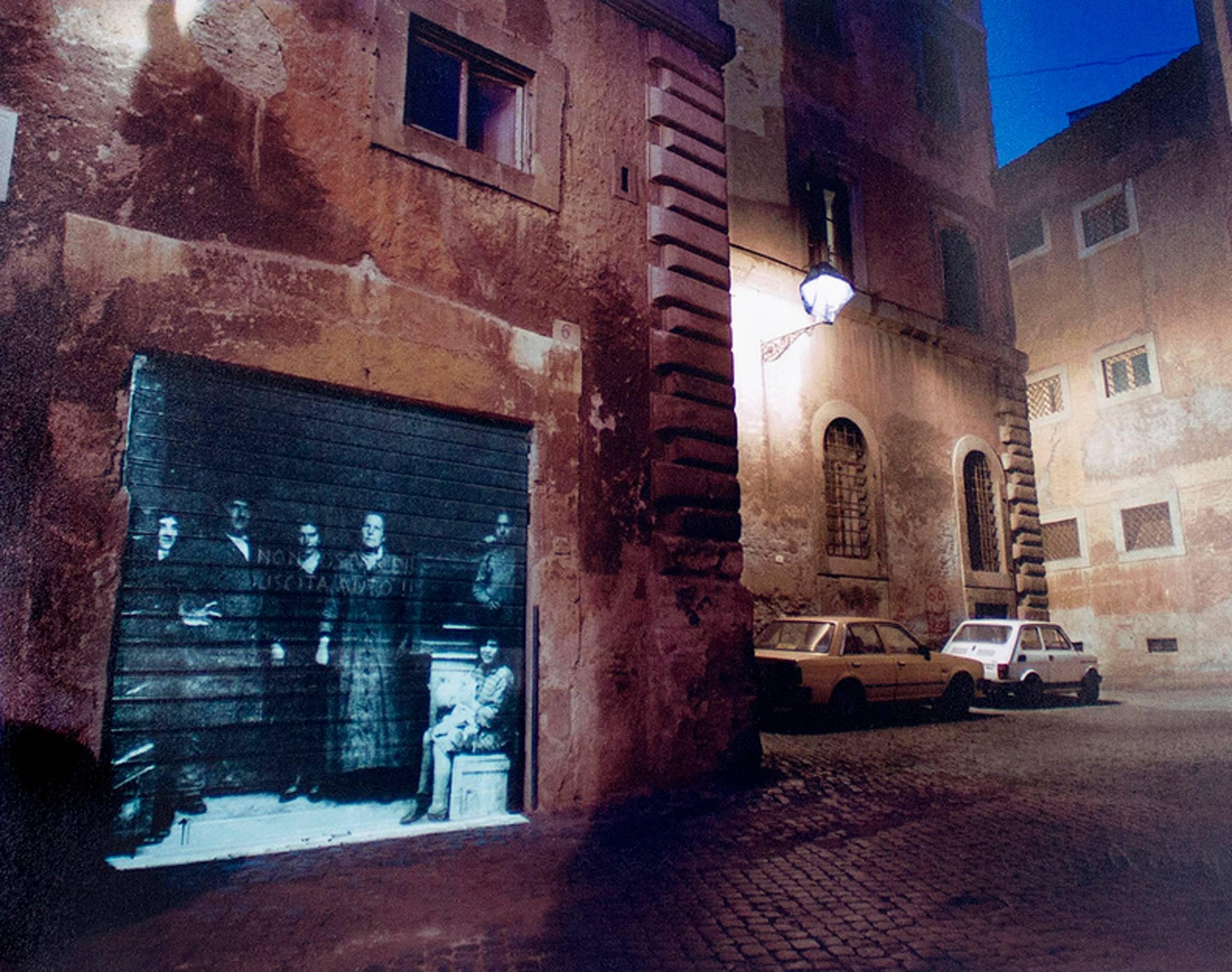 Shimon Attie Color Photograph - BEHIND PIAZZA MATTEI, ROME, ITALY Judaica Contemporary Photograph