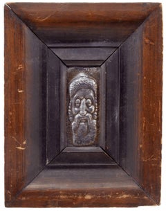 Jerusalem Rabbi, Repousse Sculpture Relief Plaque Israeli Judaica