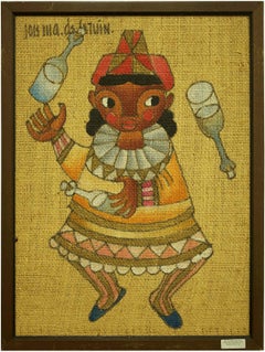 Folk Art Mexican Girl, Circus Clown Juggler