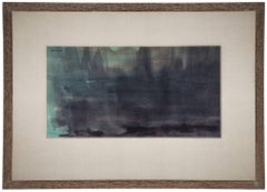 Vintage Night Rays, Abstract Expressionist Watercolor