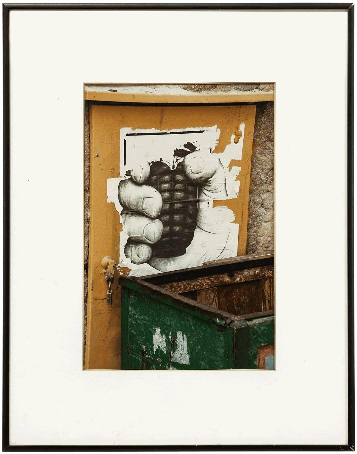 Eva Korn Color Photograph - Hand Grenade Poster, Old City Jerusalem