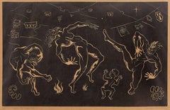 Ritmo Negro, 1945 Brazilian Master, Art Deco Nudes Serigraph