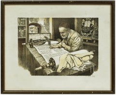 The Scribe, Rabbi Writing A Torah, Judaica Artists Proof