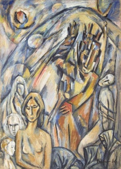 Post Soviet Avant Garde Russian "INQUISITION" Oil Painting