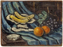 Still Life With Fruit Modernist Oil Painting