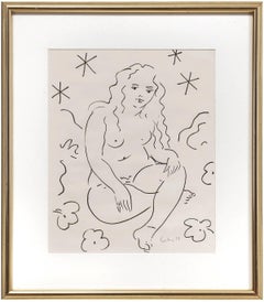 Sitting Nude, Drawing in Ink