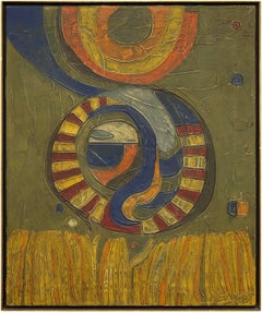 Composition géométrique, peinture à l'huile abstraite